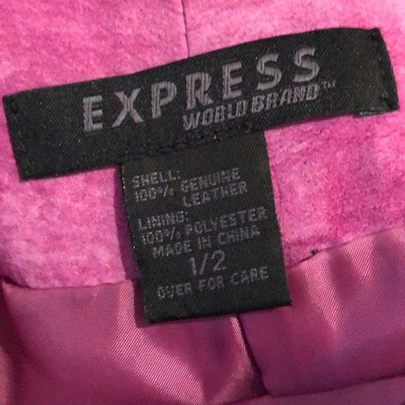 Hot Pink Suede Skirt - Picture 3 of 3